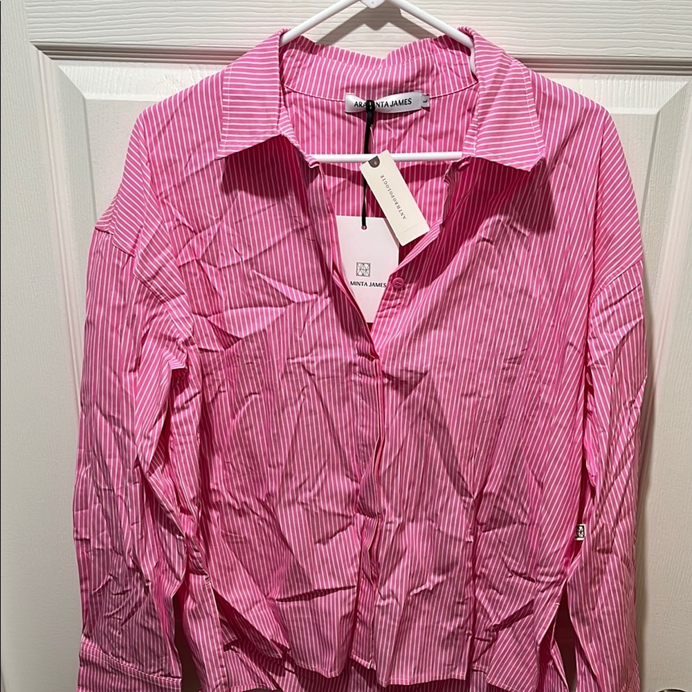 Pink Striped Women's Blouse